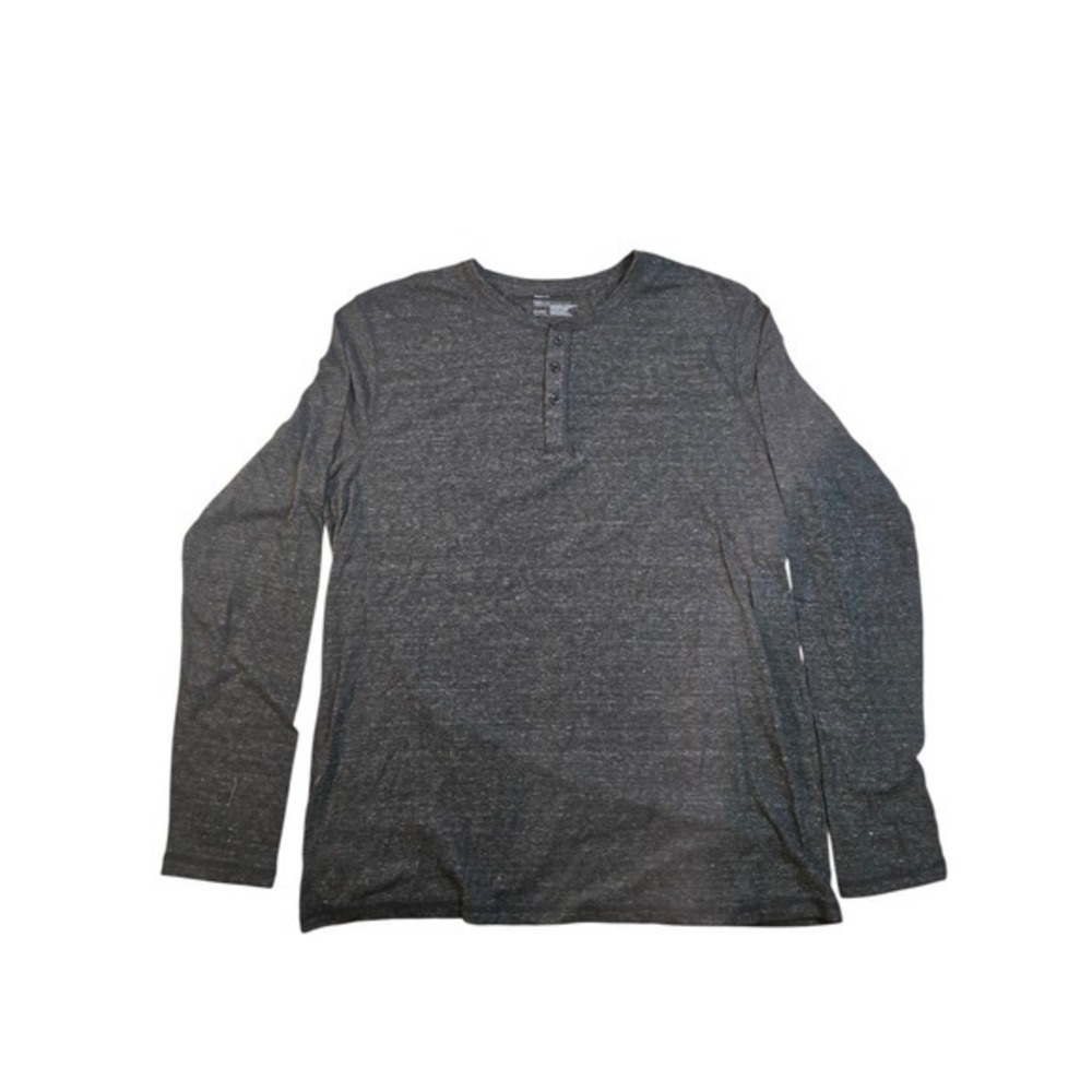 Public Opinion Mens Charcoal Heather Grey Long Sleeve Henley Shirt XXL PS370490Y - Picture 2 of 7